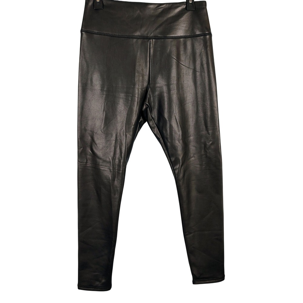 Hollister Womens L Ultra High-Rise Leggings Black Faux Leather Edgy Gothcore